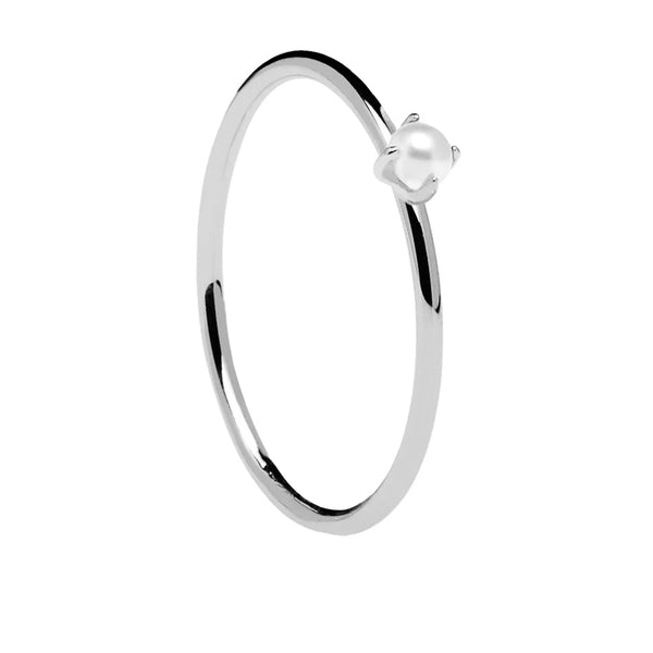 FJ0232 925 Sterling Silver Single Pearl Ring