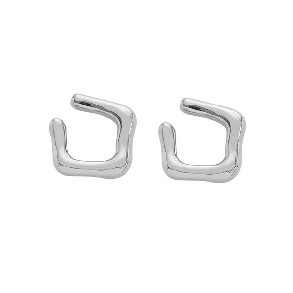 RHE1056 925 Sterling Silver Irregular Geometry Ear Cuff
