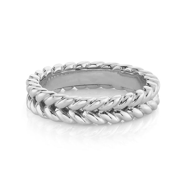 FJ0381 925 Sterling Silver Braided Ring
