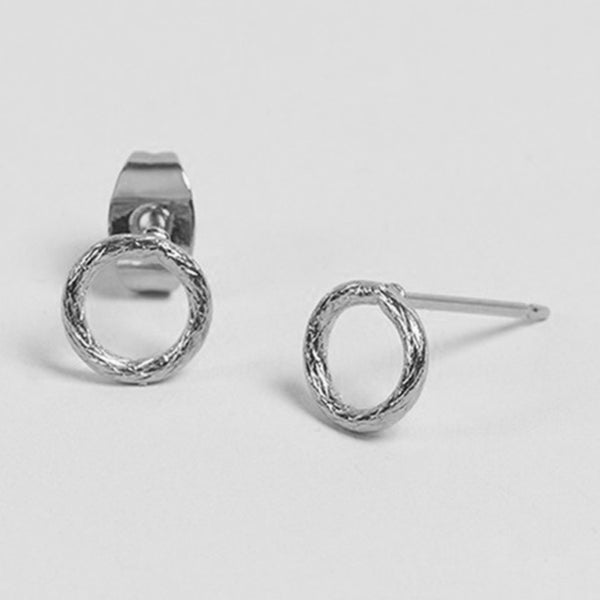 FE0405 925 Sterling Silver Mini Circle Stud Earrings