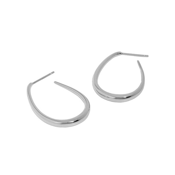 S925 RHE1009 Simple Hoop Earring