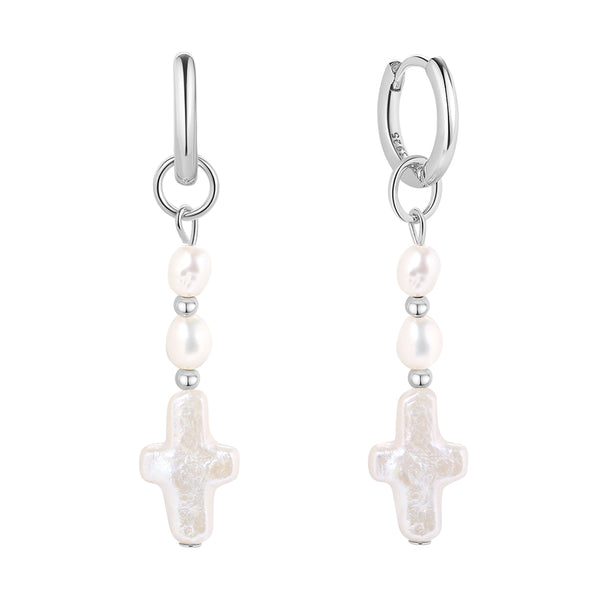 FE1774 925 Sterling Silver Natural Pearl Earrings