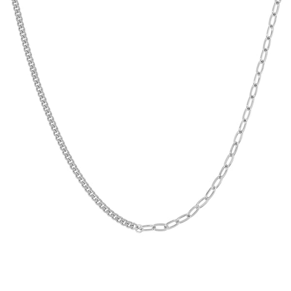 FX0894 925 Sterling Silver Mixed Link Chain Necklaces For Women