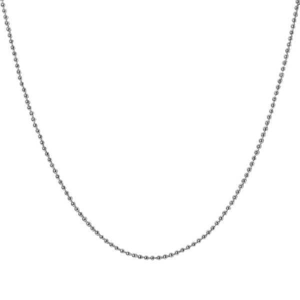 FX0646 925 Sterling Silver Gold Ball Slim Chain Necklace