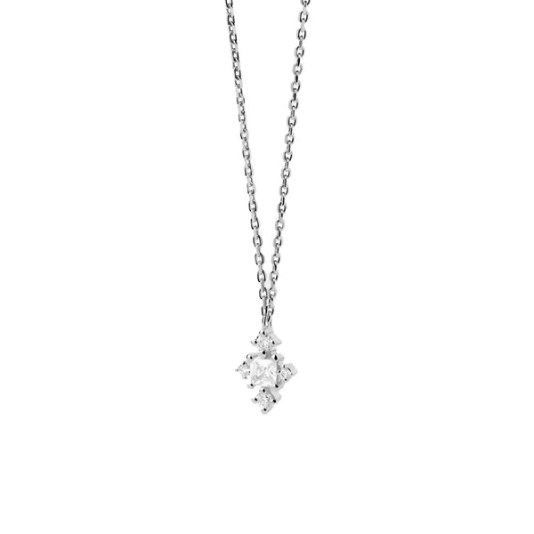 FX0876 925 Sterling Silver Cross Cubic Zirconia Pendant Nekclace