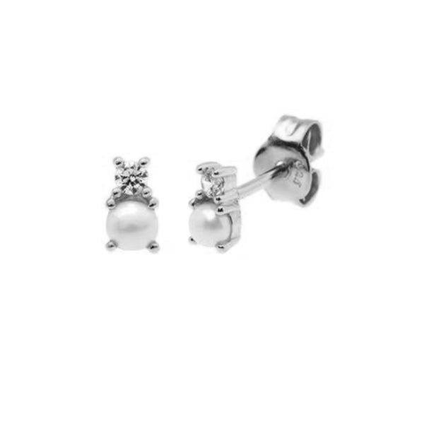 FE1096 925 Sterling Silver Pearl Stud Earrings