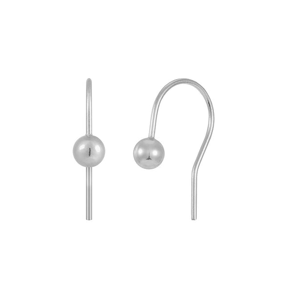 FE1943 925 Sterling Silver Open Ball Hook Earrings