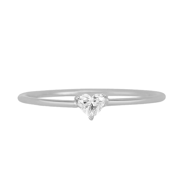 FJ0556 925 Sterling Silver Love CZ Heart Women Ring