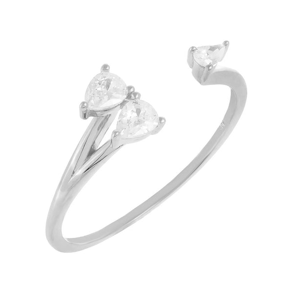 FJ0178 925 Sterling Silver Zircon Open Ring