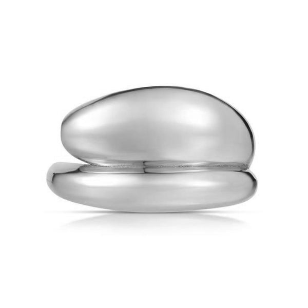 FJ0394 925 Sterling Silver Dome Wrap Ring