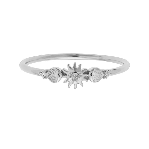 FJ0495 925 Sterling Silver High Quality Sun Ring