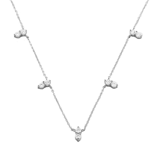 FX0882 925 Sterling Silver High Grade Cubic Zirconia Necklaces