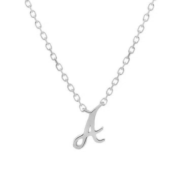 FX0542 925 Sterling Silver Letter Pendant Necklace