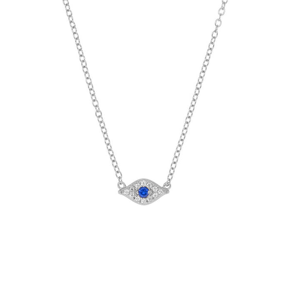 FX0400 925 Sterling Silver Evil Eye Pendant Necklace