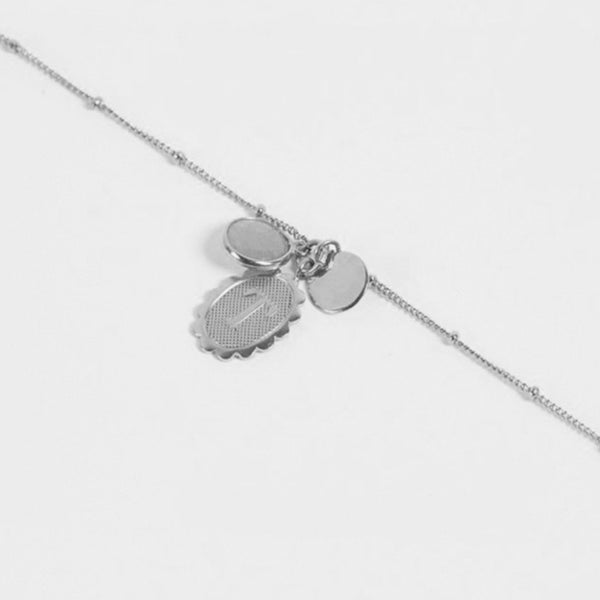 FS0051 925 Sterling Silver Coin Charm Bracelet