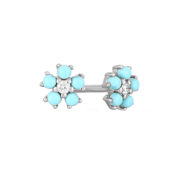 FE1589 Flower Zircon Studs Earrings