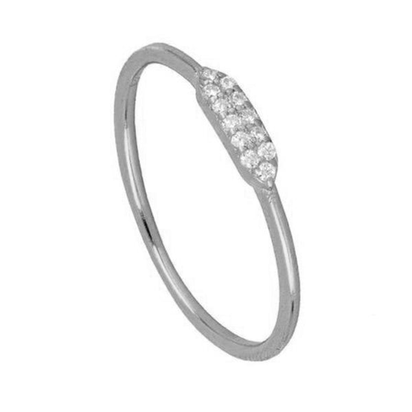 FJ0308 925 Sterling Silver Twelve Mini White Zircons Ring
