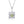 FX1007 925 Sterling Silver Square Texture Cubic Zirconia Heart Pendant Necklaces