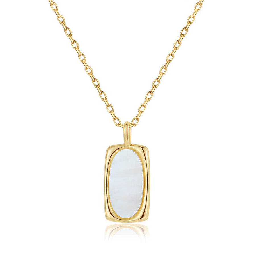 VFX0415 Rectangle Mother Of Pearl Necklace