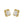 RHE1303 925 Sterling Silver Geometric Square Zircon Stud Earrings