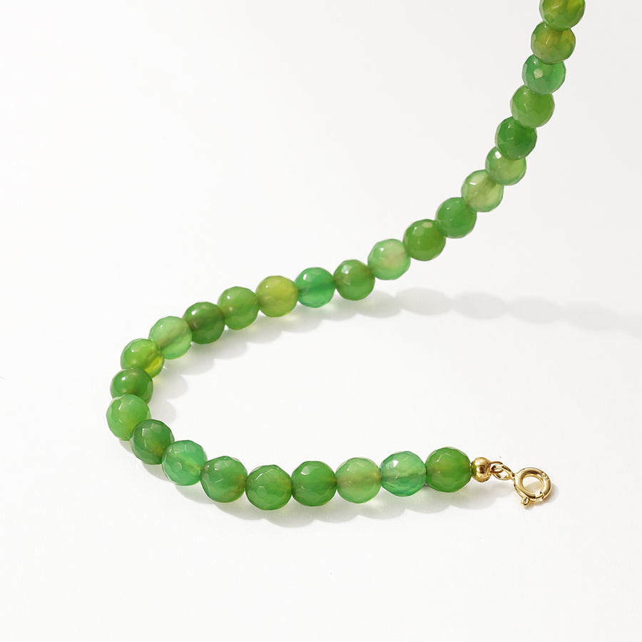 PB0112 Green Agate Charm Beaded Bracelets