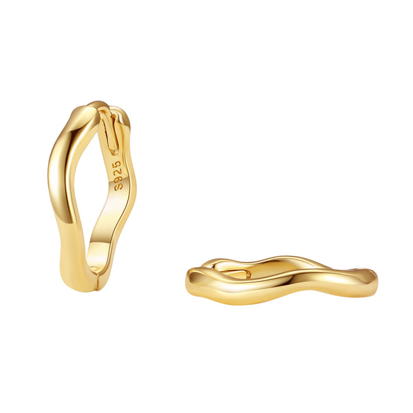VFE1358 Polish Wave Huggie Hoop Earrings
