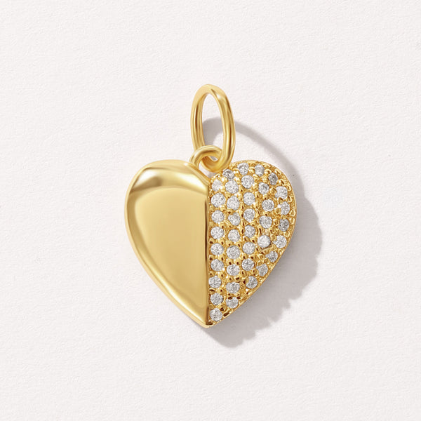 VFD0848 Heart Charm Whith CZ