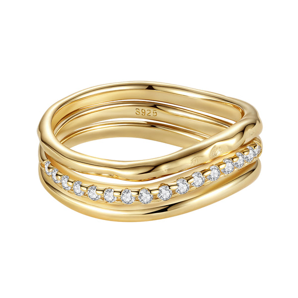 VFJ0842 Organic Wave Stacking Ring Set