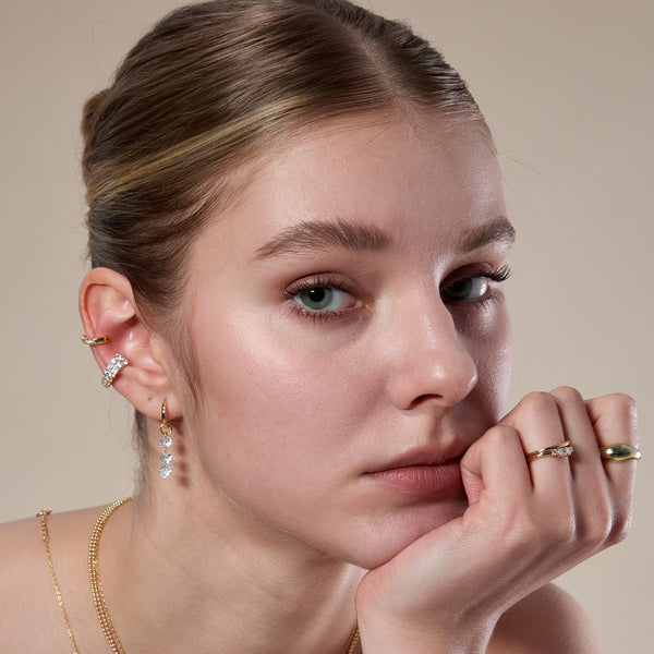 VFE1081 3-CZ Tennis Drop Earrings