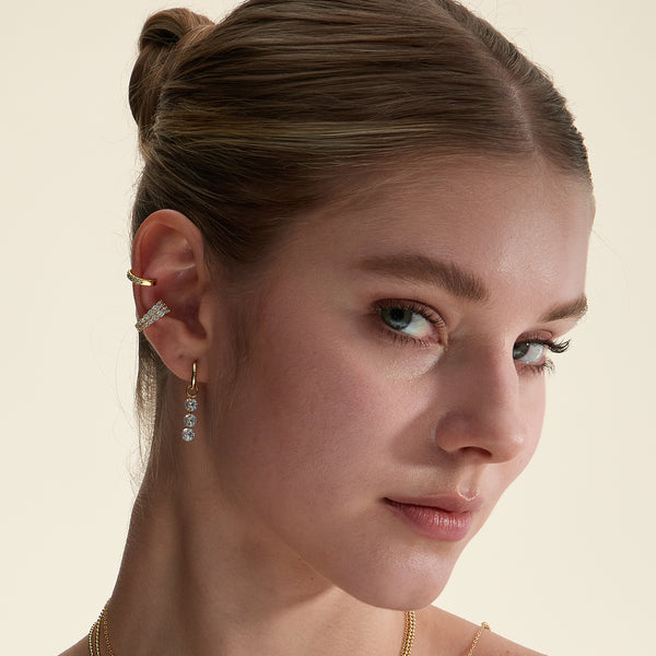 VFE1081 3-CZ Tennis Drop Earrings