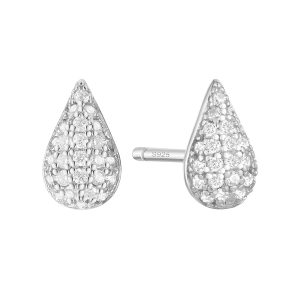 VFE0800 Teardrop-Shaped Fully Paved Stud Earrings