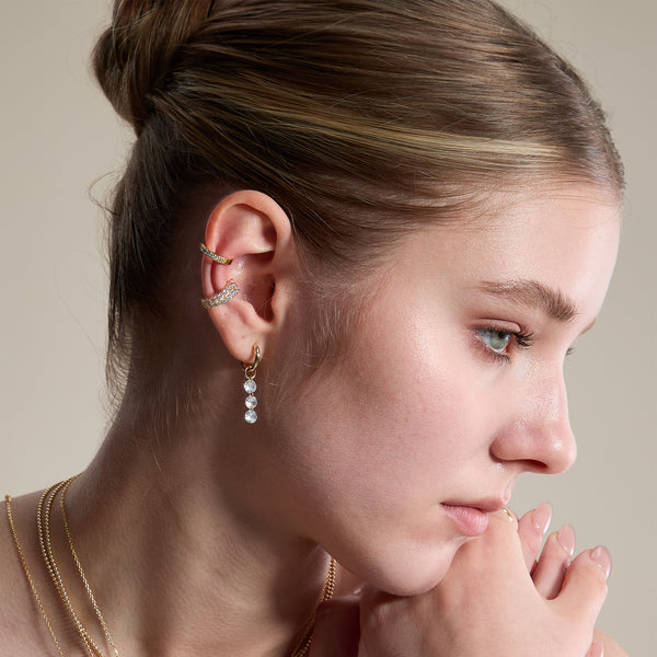 VFE1081 3-CZ Tennis Drop Earrings