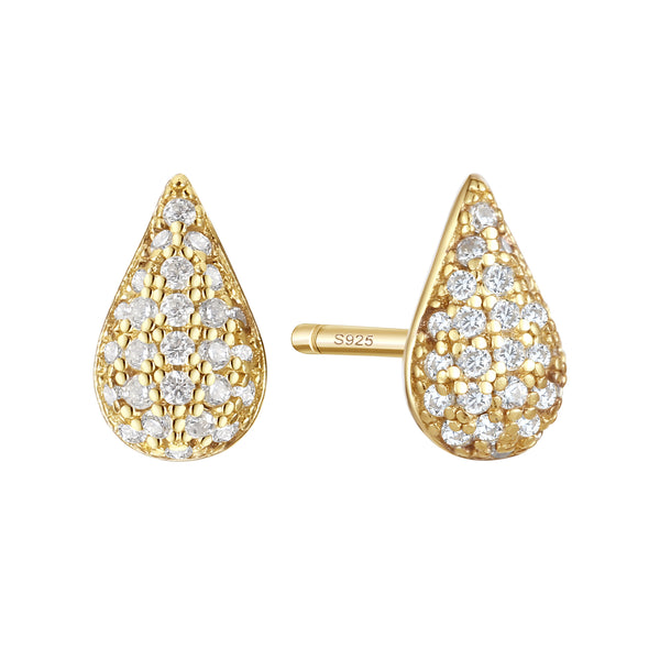 VFE0800 Teardrop-Shaped Fully Paved Stud Earrings