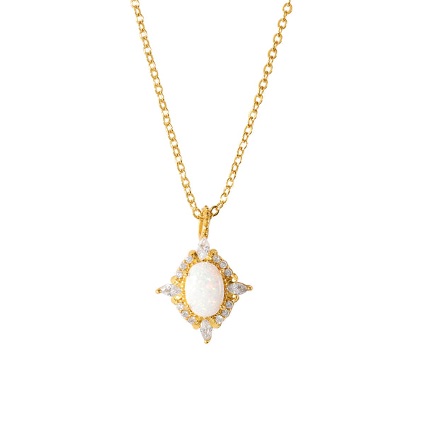 VFX0186 Oval & CZ Pendant Necklace
