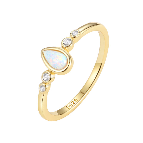 VFJ1295 Dainty Teardrop Opal Ring