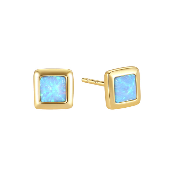 VFE1334 Square Opal Stud Earrings