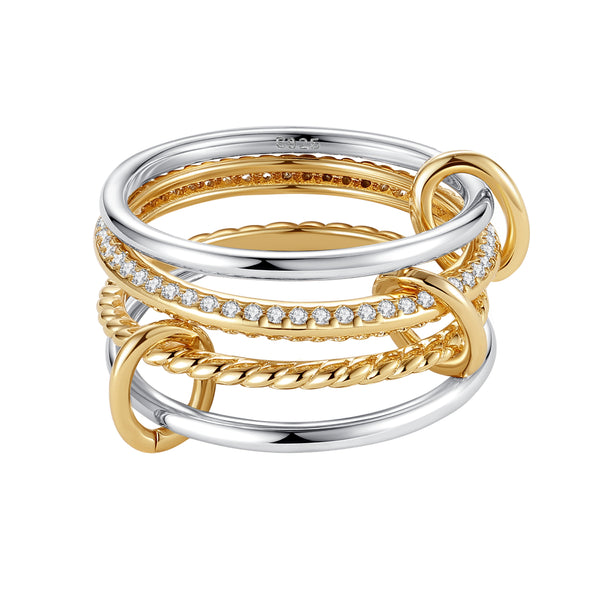 BVFJ0782 Galaxy Style Two-Tone Ring