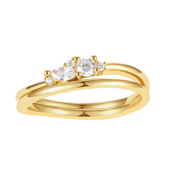 VFJ1012 Dainty CZ Stackable Ring Set