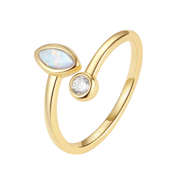 VFJ1308 Marquise Opal Dual-Stone Ring