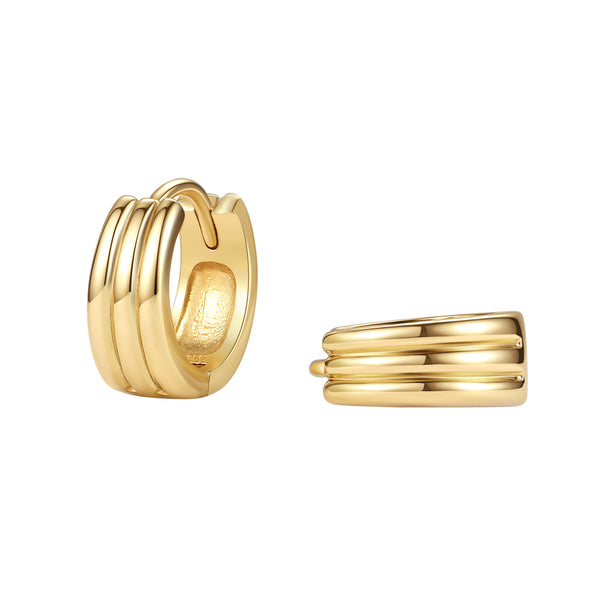 VFE1355 Polish Triple Row Hoop Earrings