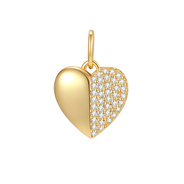 VFD0848 Heart Charm Whith CZ