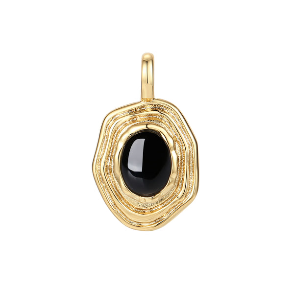 BVFD1401 Black Agate Irregular Pendant Charm