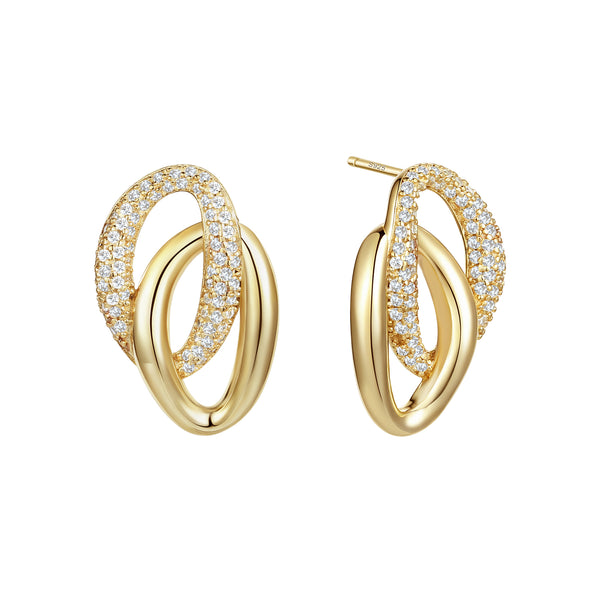 VFE1040 Interlocking Double Hoop Stud Earrings