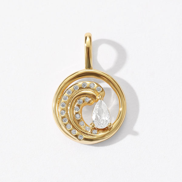 VFD0766 CZ Wave Round Charm