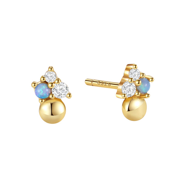 VFE1320 Opal Cluster Stud Earrings