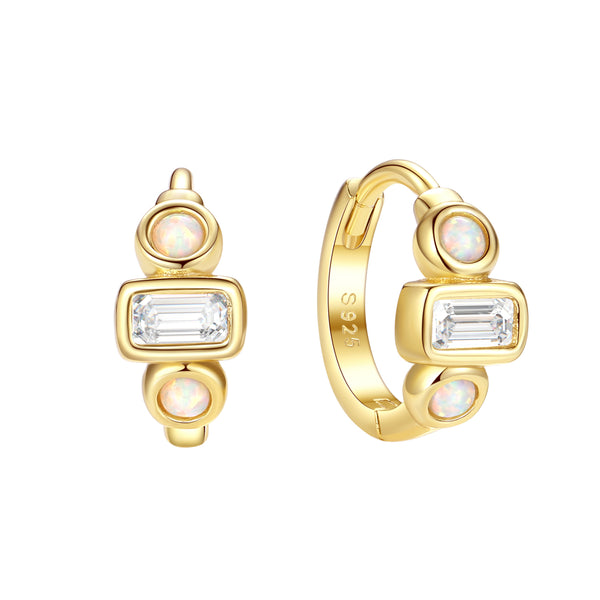 VFE1318 Opal Hoop Earrings