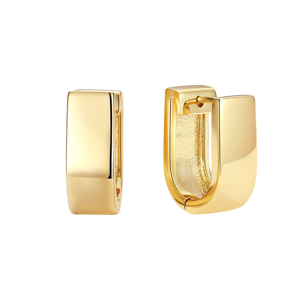 BVFE1341 Polish Wide U Shape Huggie Earring