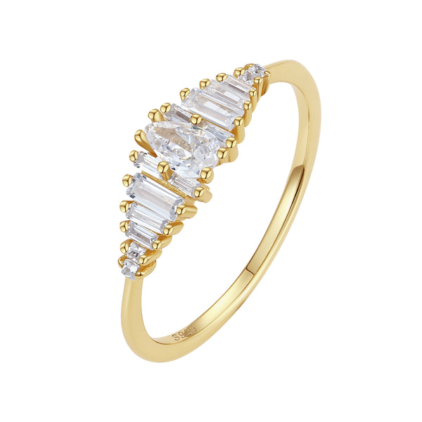 VFJ1278 Art Deco Baguette-Cut CZ Ring