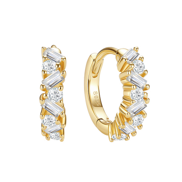 VFE1030 Stacked CZ Hoop Earrings