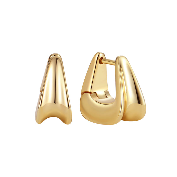 BVFE1343 Polish Chunky Hoop Earrings